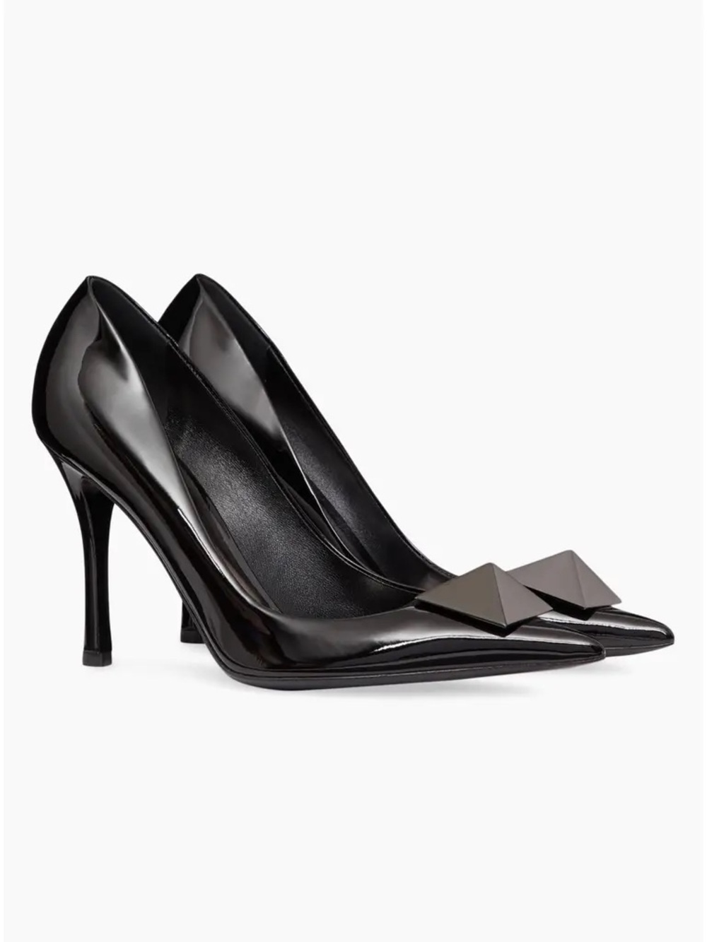 Valentino: Black Patent Pointed-Toe Pumps